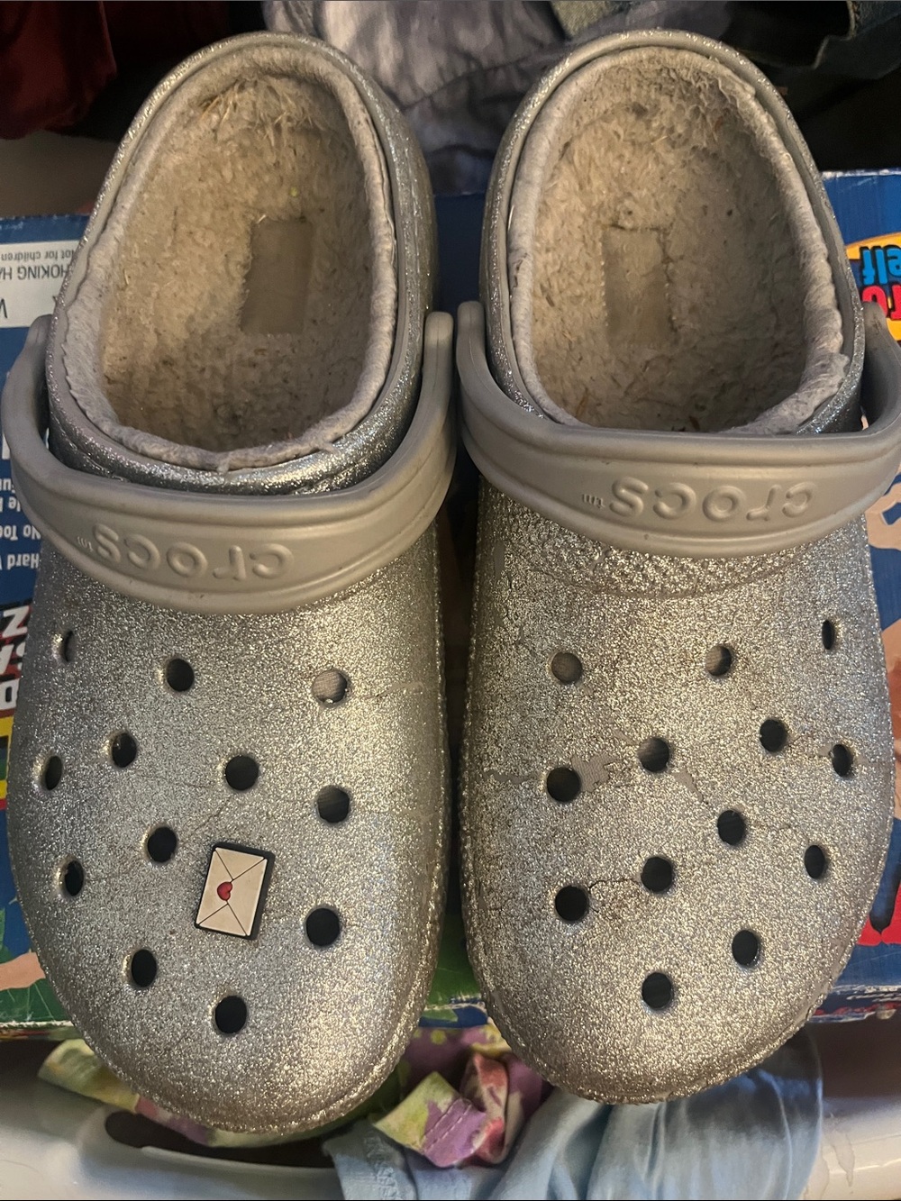 Crocs Classic Lined Clog - Silver Glitter